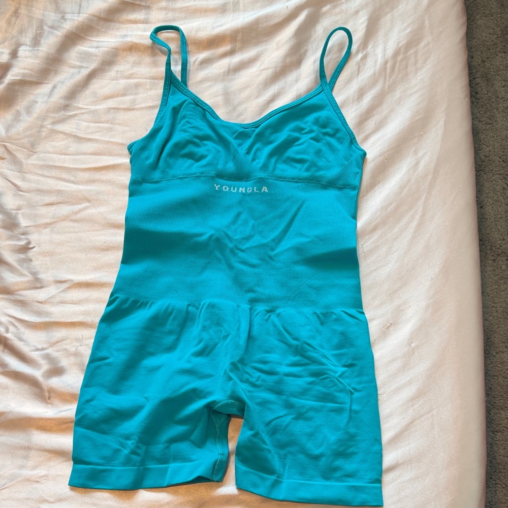 YoungLA Teal Seamless Romper - Women's Shapewear